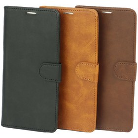 تصویر کیف چرمی مگنتی محافظ لنزدار سامسونگ Galaxy J6 Plus Leather Case For Samsung Galaxy J6 Plus