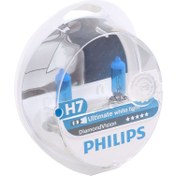 تصویر لامپ دوخار H7 فیلیپس 55W یخی 