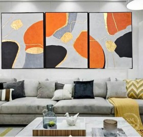 تصویر تابلو سه تکه مینیمال 