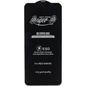 تصویر محافظ صفحه نمایش شیشه ای آنتی استاتیک Full Cover Super S-OG مدل Xiaomi Redmi 9 / Redmi 9A / Redmi 9C / Poco C31 / Redmi 10A 