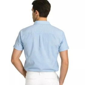 تصویر پیراهن لینن آبی 