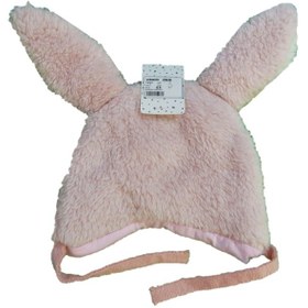 تصویر کلاه نوزادی زمستانی طرح خرگوش دخترانه 