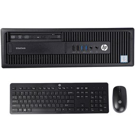 تصویر کامپیوتر دسکتاپ اچ‌ پی مدل elitedesk 800 g2 sff به همراه ماوس و کیبورد hp 