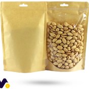 تصویر پاکت ایستاده کرافت یک رو شفاف 