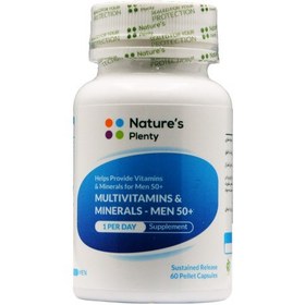 تصویر كپسول مولتی ویتامین و مینرال آقایان بالای 50 سال 60 عدد نیچرز پلنتی Natures Plenty Multivitamins And Minerals Mens Up 50 years 60 Caps