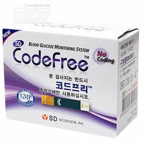 تصویر نوار تست قند خون اس دی بایوسنسور مدل codefree کد فری 50 عددی انقضا 30/08/2024 ا SD Biosensor codefree SD Biosensor codefree