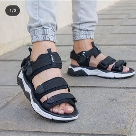 تصویر صندل مردانه مدل چسبی - فروش عمده 8 جفتی - قرمز 