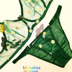 تصویر لباس خواب فانتزی زنانه مدل بابونه فنردار از جنس تور شیشه ای لطیف گلدوزی شده کد 7058 Women's sleepwear