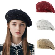 تصویر کلاه فرانسوی برت بافت طرح فندی 