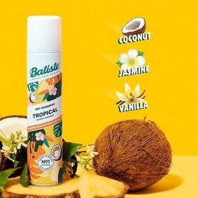 تصویر شامپو خشک باتیست مدل Tropical حجم 200 میلی لیتر Batiste Tropical Dry Shampoo 200ml