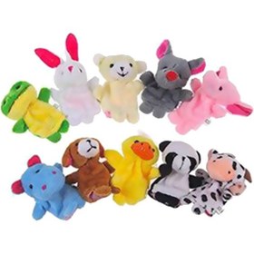 تصویر عروسک‌های انگشتی حیوانات در 10 قطعه برند generic 10-Piece Animal Finger Puppets