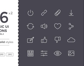 تصویر دنلود آیکونهای رابط کاربری پایه 