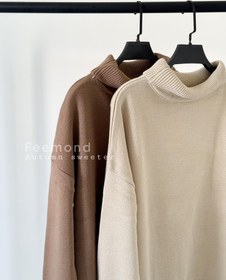 تصویر بافت یقه اسکی الما - قهوه ای / فری سایز مناسب ۳۶ تا ۴۶ Elma turtleneck blouse