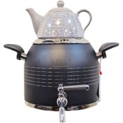 تصویر کتری و قوری استیل درجه یک برند NEZAZ - مشکی / شیر دار NEZAZ