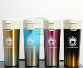 تصویر تراول ماگ استیل 500 میلی لیتر دو رنگ | Travel Mug Coffee 