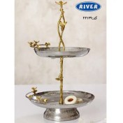 تصویر پخش عمده شیرینی خوری دو طبقه استیل برنج ریور کد 22129 
