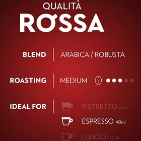 تصویر کپسول قهوه آلومینیومی لاوازا مدل Qualità Rossa Lavazza Qualità Rossa, Nespresso Compatible Aluminium Capsules