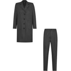 تصویر مانتو و شلوار اداری زنانه فارل مدل یقه انگلیسی 