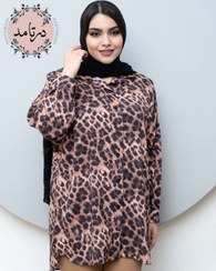 تصویر شومیز پلنگی جلو دگمه سایز بزرگ(طرح۱) 