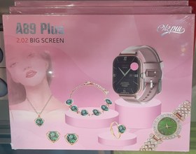 تصویر ساعت هوشمند همراه با ساعت عقربه ای و نیم ست زنانه مدل A89 Plus A89 Plus Smart Watch