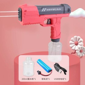 تصویر اسباب بازی تفنگ کلت آبپاش شارژی صورتی پاستیلی Electric continuous emission water gun