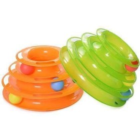 تصویر اسباب بازی توپ چرخان مخصوص گربه ها 