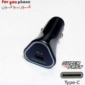 تصویر شارژر فندکی سامسونگ مدل PD 25W همراه کابل تایپ سی 