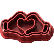 تصویر مهر و کاتر شیرینی قلب دست 