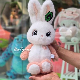 تصویر عروسک خرگوش پرزی سینه دکمه 