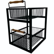 تصویر نظم دهنده کابینت دو طبقه کشویی کد 072 مشکی مات 