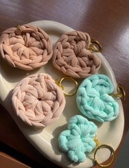 تصویر جاکلیدی و آویز کیف بافتنی 