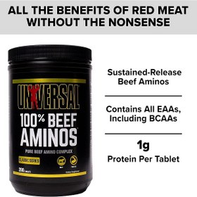 تصویر آمینو بیف یونیورسال 200 عددی Universal Nutrition 100% Beef Aminos 