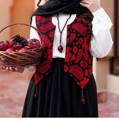 تصویر جلیقه تک یلدایی جنس تافته هندی و پشت پرشیا 