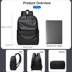تصویر infino?? 15.6-Inch Waterproof Laptop Backpack Lightweight Business Fashion Trend Backpack with Large Capacity CK Pearl Film Leather Suitable for Both Men and Women - ارسال 10 الی 15 روز کاری 