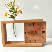 تصویر ساعت رومیزی چوبی طرح ارغوان (کد567) 