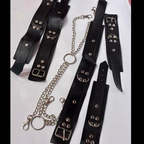 تصویر گارتر چرم زنجیر دار 5تیکه 