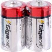 تصویر باتری سایز متوسط C برند Gigacell بسته دو عددی C Battery