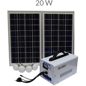 تصویر پکیج خورشیدی 20 وات برند ZUREX مدل SPS-1212 Solar Package 20W 12Ah ZUREX