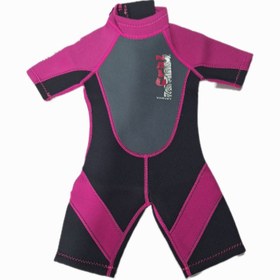 تصویر (وتسوت) لباس غواصی و ورزش های آبی۳ میل NLAU بچگانه نیم تنه صورتی Neoprene wetsuit