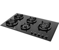 تصویر اجاق گاز شیشه ای اخوان مدل گیتا G35-S مشکی Akhavan G35-HE-S Glass Gas Stove Black