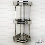 تصویر قفسه حمام سه طبقه استیل کنج مدل 2013 