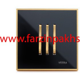 تصویر کلید و پریز ویرا مدل شهاب طلا مشکی Veera Switch And Sockets Shahab Gold Black