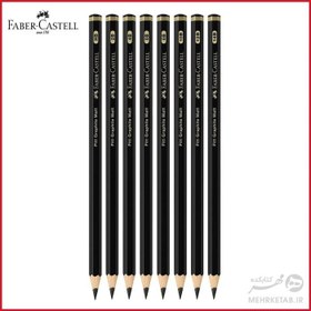 تصویر مداد طراحی مات فابر کاستل سری پیت گرافیت Faber-Castell Pitt Matte Black Graphite Pencils 