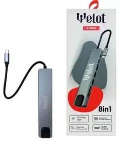 تصویر هاب 8 کاره WELOT W-HC82 TYPE-C 100W 