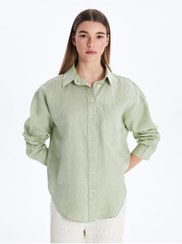 تصویر پیراهن زنانه اورسایز از جنس کتان | LC Waikiki | 944382108 | اورجینال 