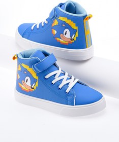 تصویر کفش ورزشی های‌تاپ سونیک خارپشت از برند ارن‌هال برای پسران برند sonic Comic Kicks by UrbanHaul Sonic the Hedgehog High Top Sneakers For Boys