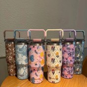 تصویر تراول ماگ سیتارا 600 میل گل دار دسته دار 