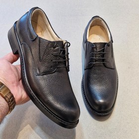 تصویر کفش رسمی مردانه چرم طبیعی فرزین کد 00208 رنگ مشکی - 40 mans leather farzin shoes code 00208 black color