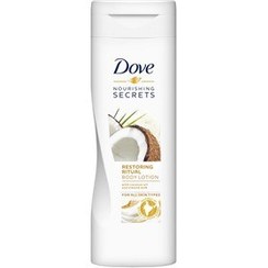 تصویر لوسیون بدن نارگیل و بادام داو Dove Nourishing Secrets Restoring Ritual حجم 250 میلی لیتر 