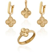 تصویر نیم ست طلا ونکلیف مدل Fiora کد 80187 